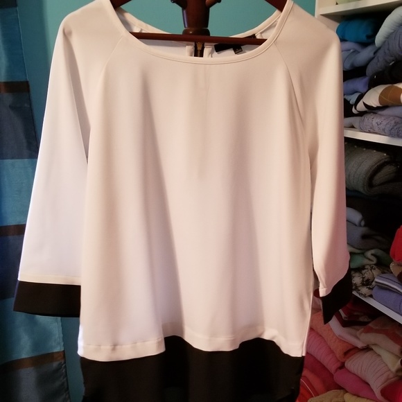Harve Benard Ivory/Black Blouse - Picture 1 of 6